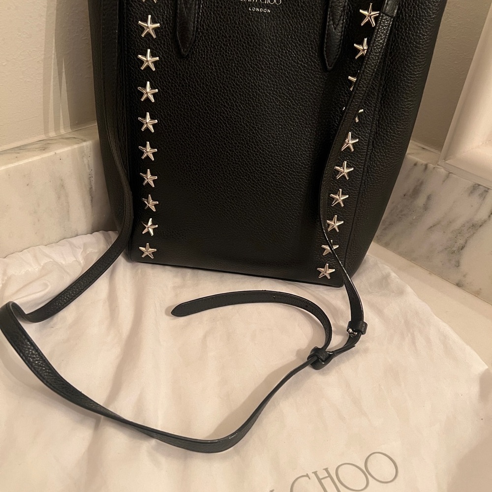 Jimmy Choo Black Tote with Silver Star Accents - Picture 3 of 6